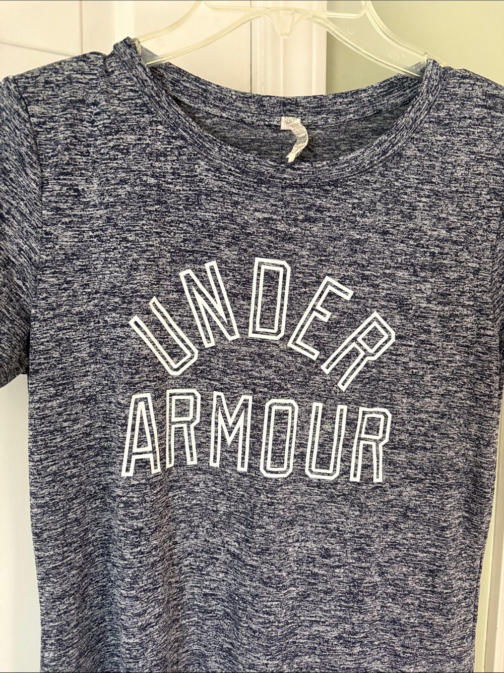 Under Armour Women's Heathered Blue Short Sleeve Logo Tee - Picture 2 of 6